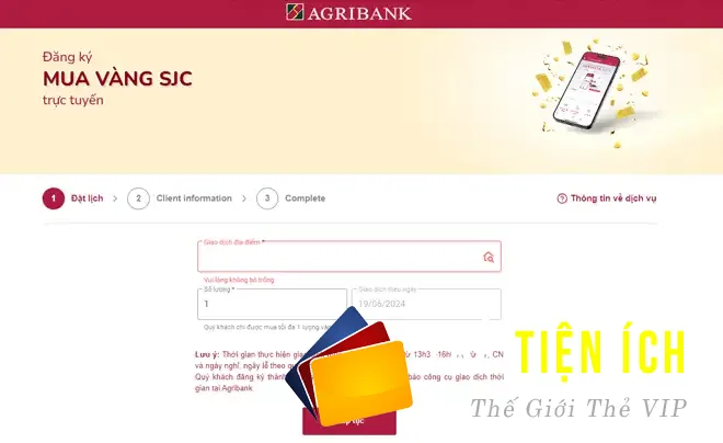 Hướng dẫn đăng ký mua vàng miếng SJC tại Agribank